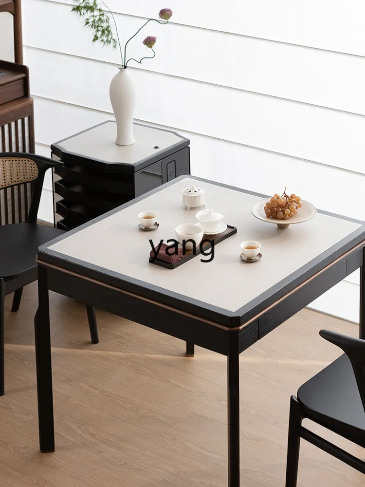 LMM Song-style aesthetic rock slab tea table square black walnut balcony tea tea table