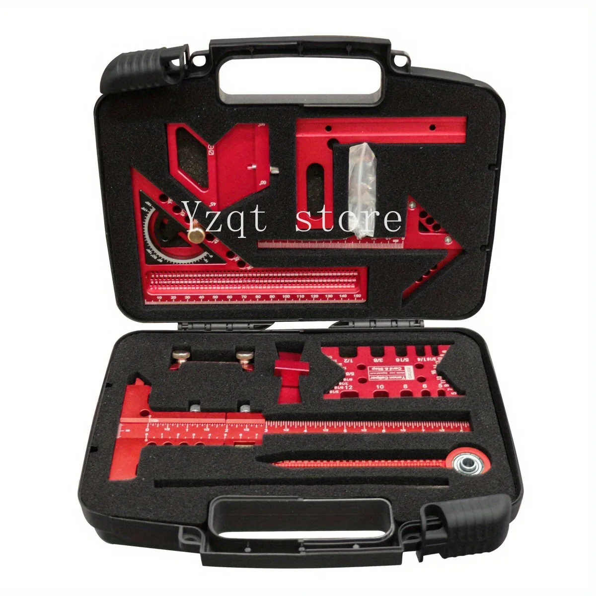 Woodworking Measuring Tool Kit with Storage Box 10-piece Set Project Planning Layout Plank Splicing Auxiliary Kit