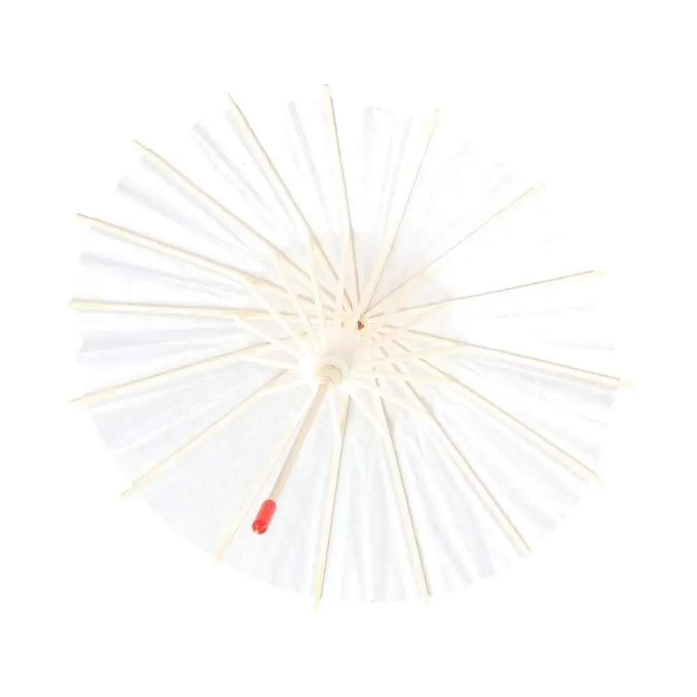 1Pcs Dia 20/30/40/60cm Paper Umbrella Traditional White DIY Handmade Painting Supplies Long-handle Blank Photography Prop