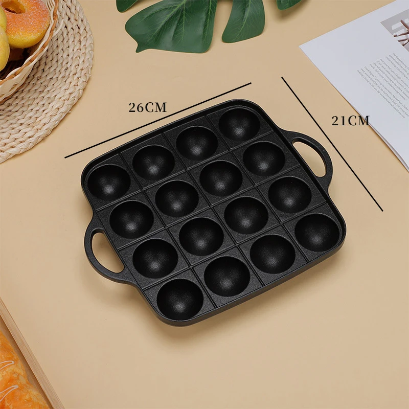 16 Hole Cast Iron Takoyaki Grill Pan Non-Stick Takoyaki Maker Octopus Ball Pancake Maker Kitchen Cookware Kitchenware view 6
