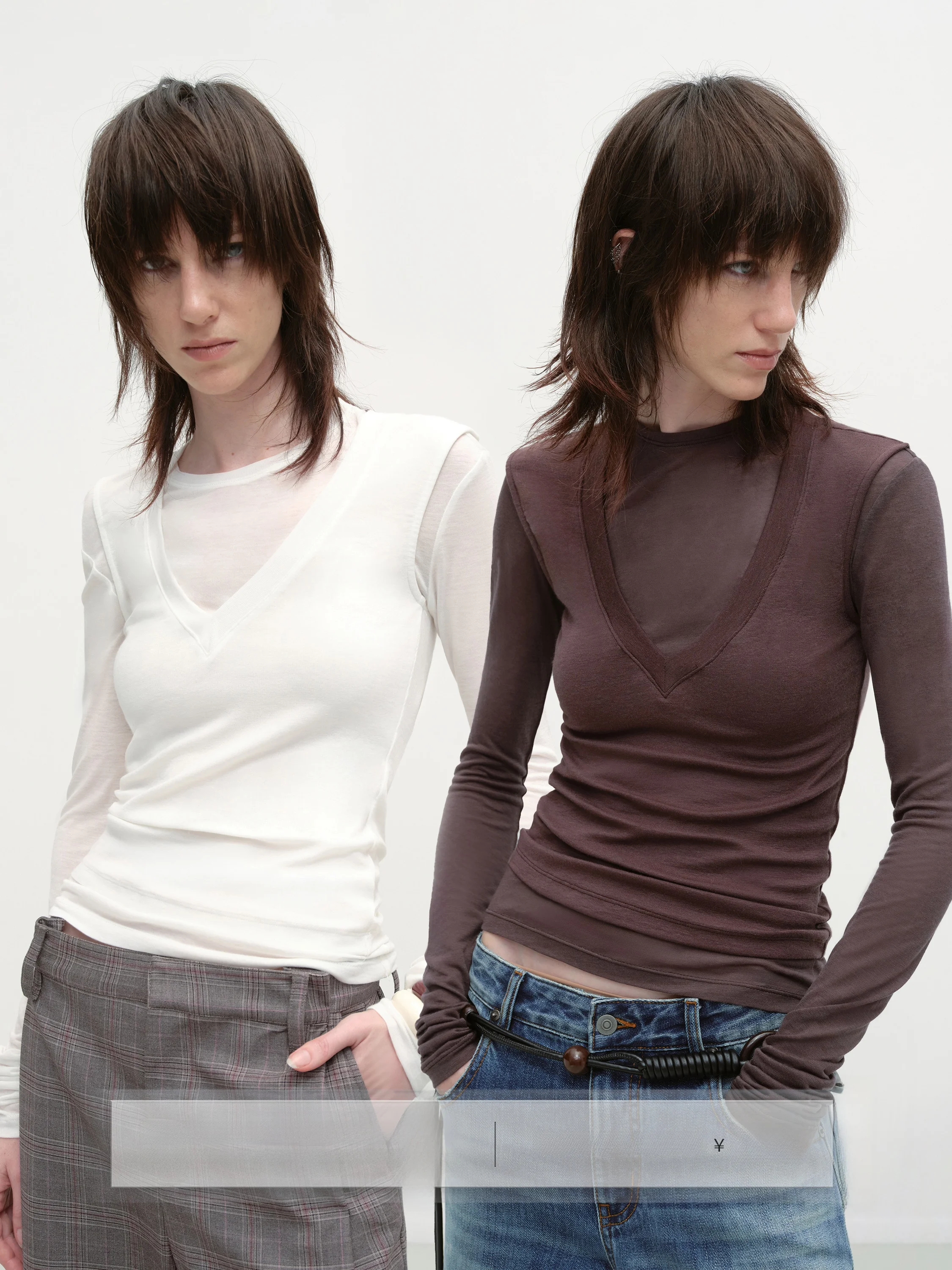 

Женская футболка Long Sve V-Ne из смесовой шерсти, многослойный топ, повседневная, облегающая, базовый слой, термоодежда, сухая посадка, осенняя коллекция