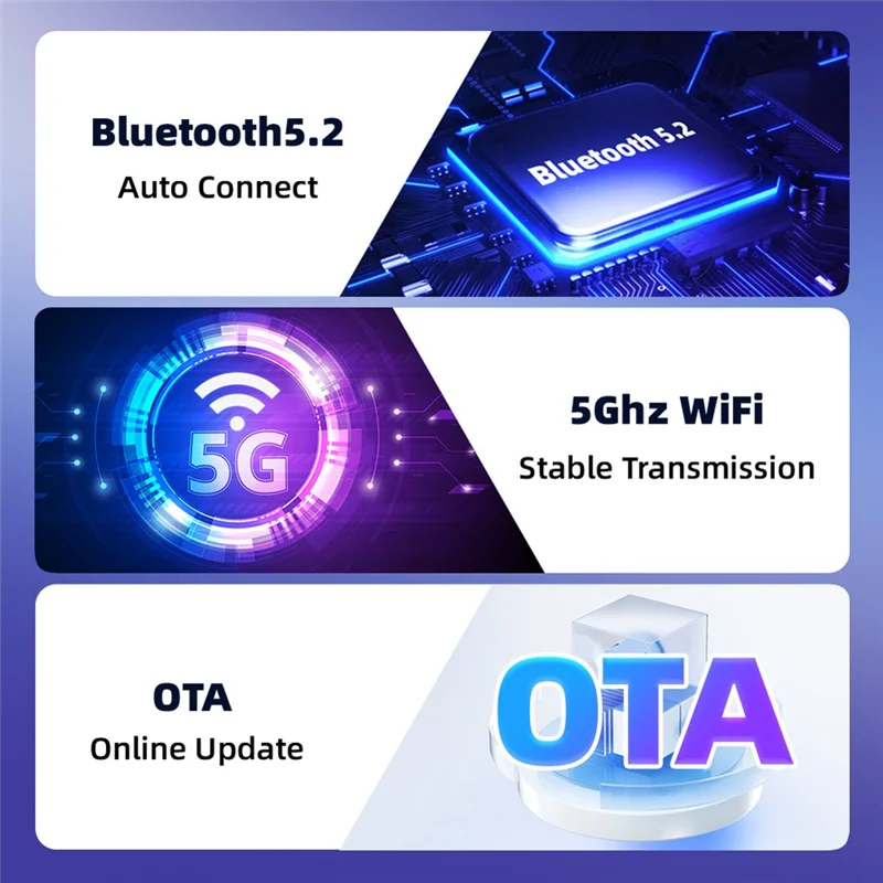 محول B03B-Wireless Mini لسيارة Carplay Android Auto، يحول سلكيًا إلى اتصال لاسلكيًا سريعًا ومستقرًا، BT 5.0، 5Ghz Wifi Ada #2