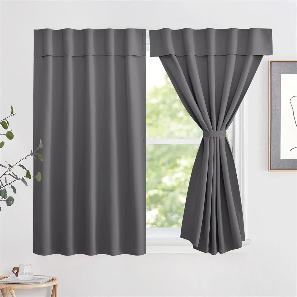 

RYBHOME Portable Blackout Curtains Farmhouse Self Adhesive Adjustable Blinds for Windows Travel Temporary Window Cover