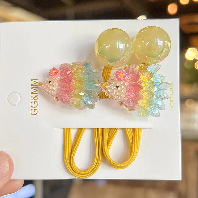 2 teile/satz Cartoon Eule Haar Seil für Mädchen Schnecke elastische Haarband Kaninchen haargummi mädchen niedlichen Marienkäfer Haar gummi Kinder Haarschmuck – Detail 13