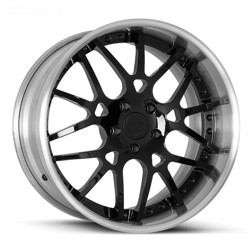 Car Rims 2 Piece For 18 19 20 21 22 23 24 26 Inch 5x120.65 Gold Plated Chrome Deep Lip Forged Wheels