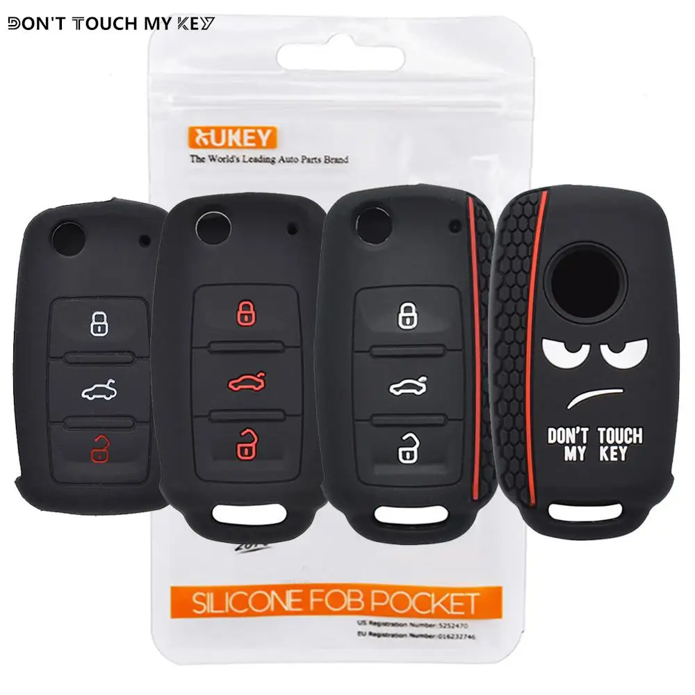 For VW Golf Polo Bora Tiguan Passat For SKODA Fabia Superb For SEAT Leon Toledo Altea Ibiza Silicone Remote Key Fob Case Cover
