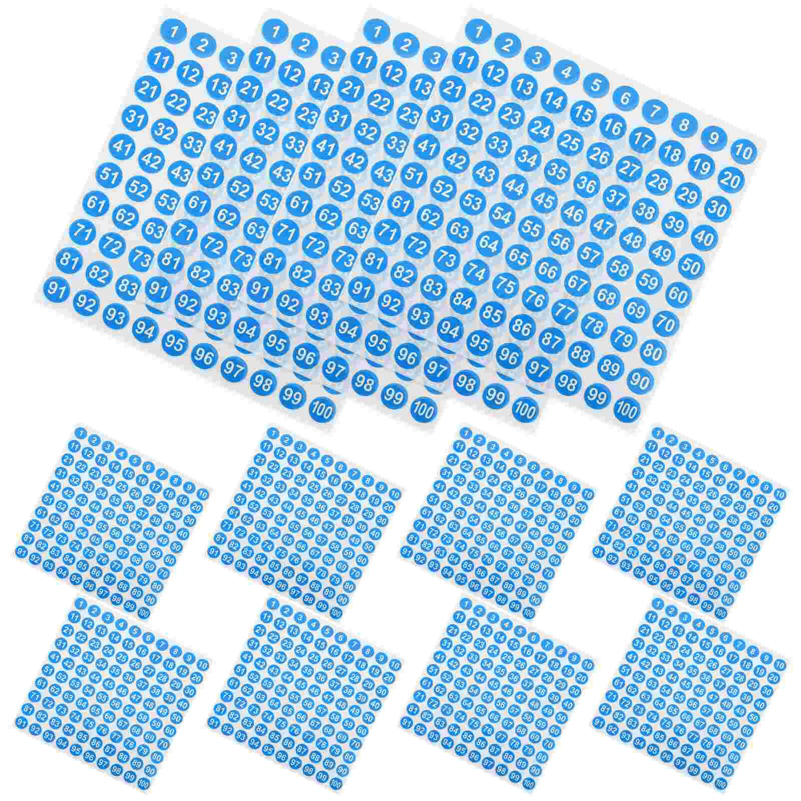50 Sheets Round Number Stickers Numbered Office Labels Sign for Classroom Clothing