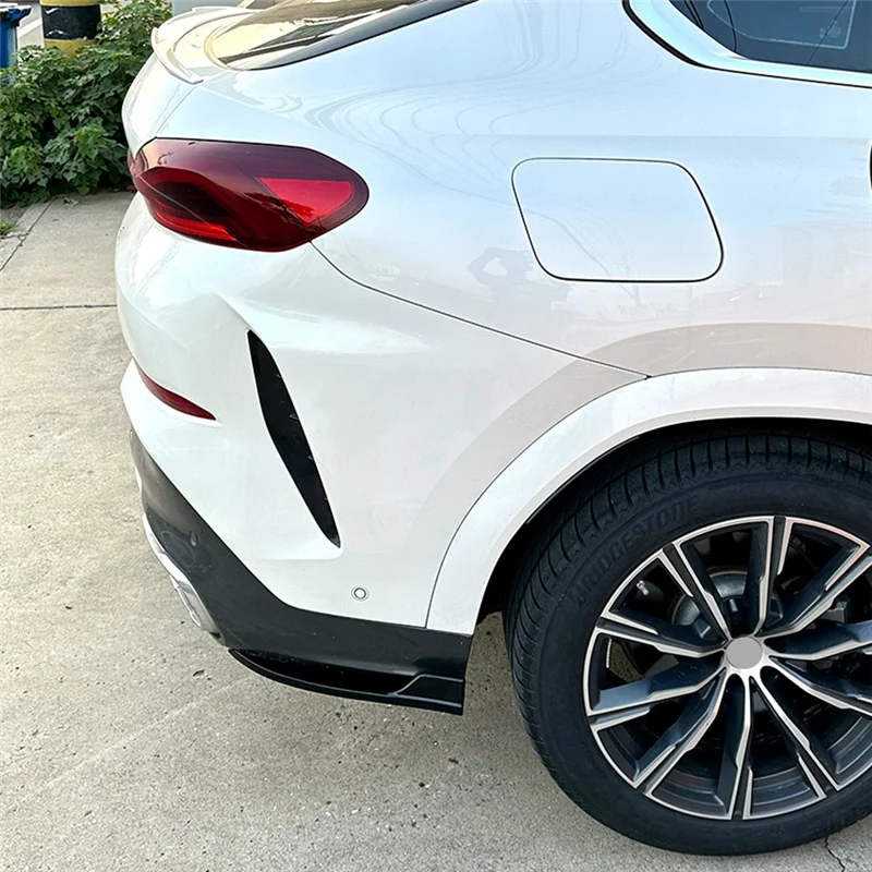

QB-For BMW X6 G06 M Sport 2019-2022 Rear Bumper Canards Spoiler Splitter Diffuser Protector Cover Spare Parts Parts ABS Black