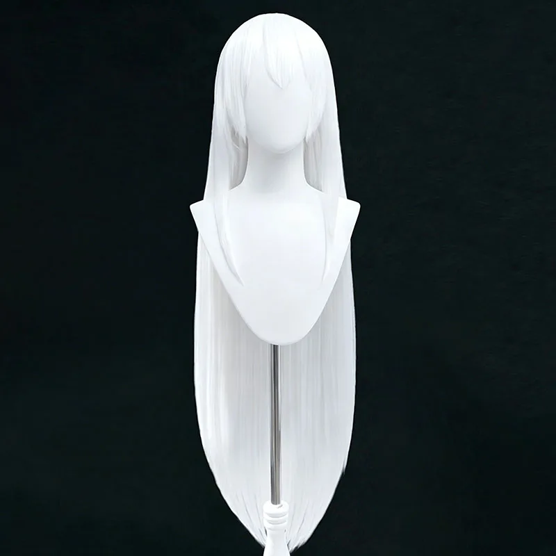 Anime Re:Zero Echidna Cosplay Wig White Long Synthetic Hair Butterfly Headwear For Women Men Halloween Costume Party Props