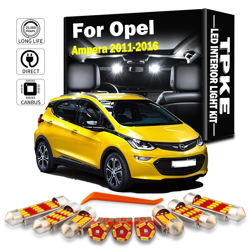 TPKE 12Pcs Interior LED Light Kit For Opel Vauxhall Ampera 2011 2012 2013 2014 2015 2016 Map Dome Trunk Lamp Car Accessories