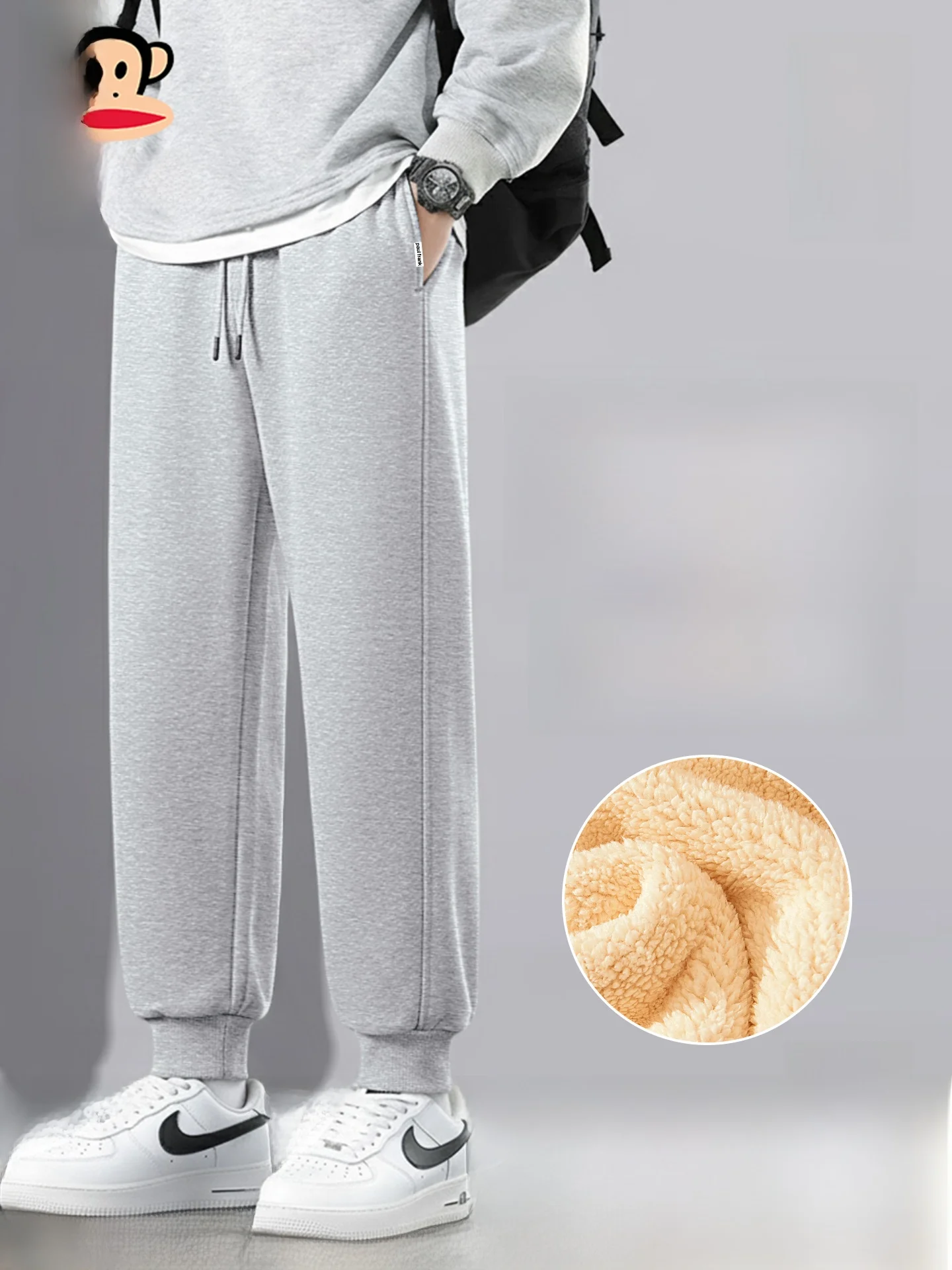 

Мужские теплые зимние повседневные брюки из плотного вельвета в американском стиле, свободного кроя, с завязками на талии