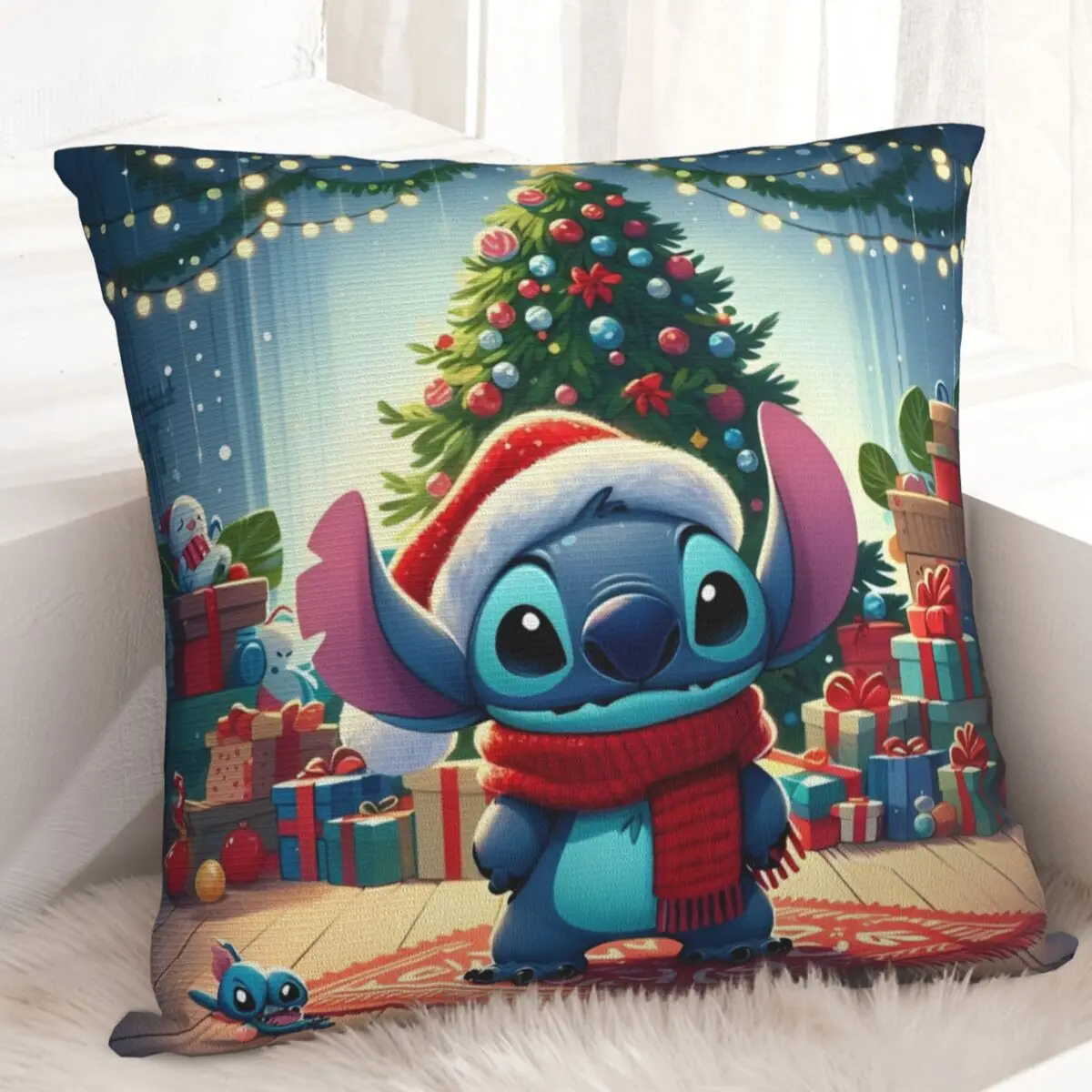 Christmas Stitch Kawaii Pillow Case Kawaii Pillow Cover Soft Graphic Cushion Cover Pillowcases For Sofa Bedroom Home Decor