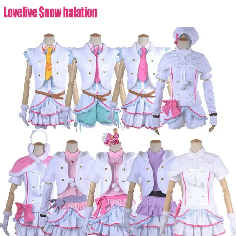 

Anime Lovelive Love Live μ'S Snow Halation Cosplay Singing Costumes Honoka Kousaka Nico Yazawa EliAyase Cosplay Girl Dress Set
