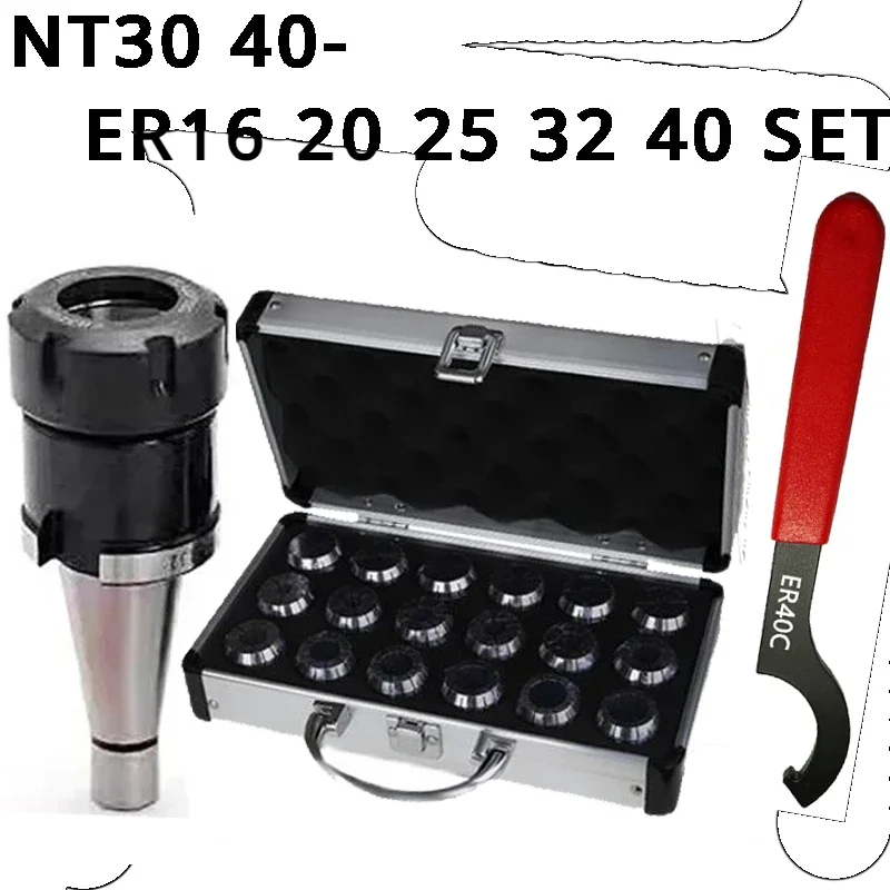 

NT30 NT40 ER16 ER20 ER25 ER32 CNC Milling Machine Spindle Tool Holder, ER11 ER16 ER20 ER25 ER32 ER40 Collet Spring Collet Set