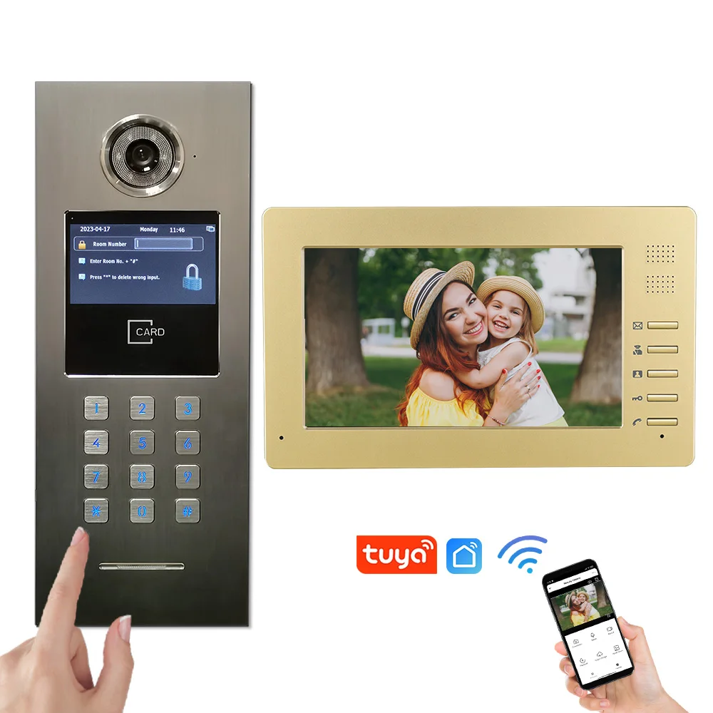 

TCP/IP Wire Video Intercom System Door Phones With Tuya for Multi Apartment Building Intercom Video POE Doorbell Camera
