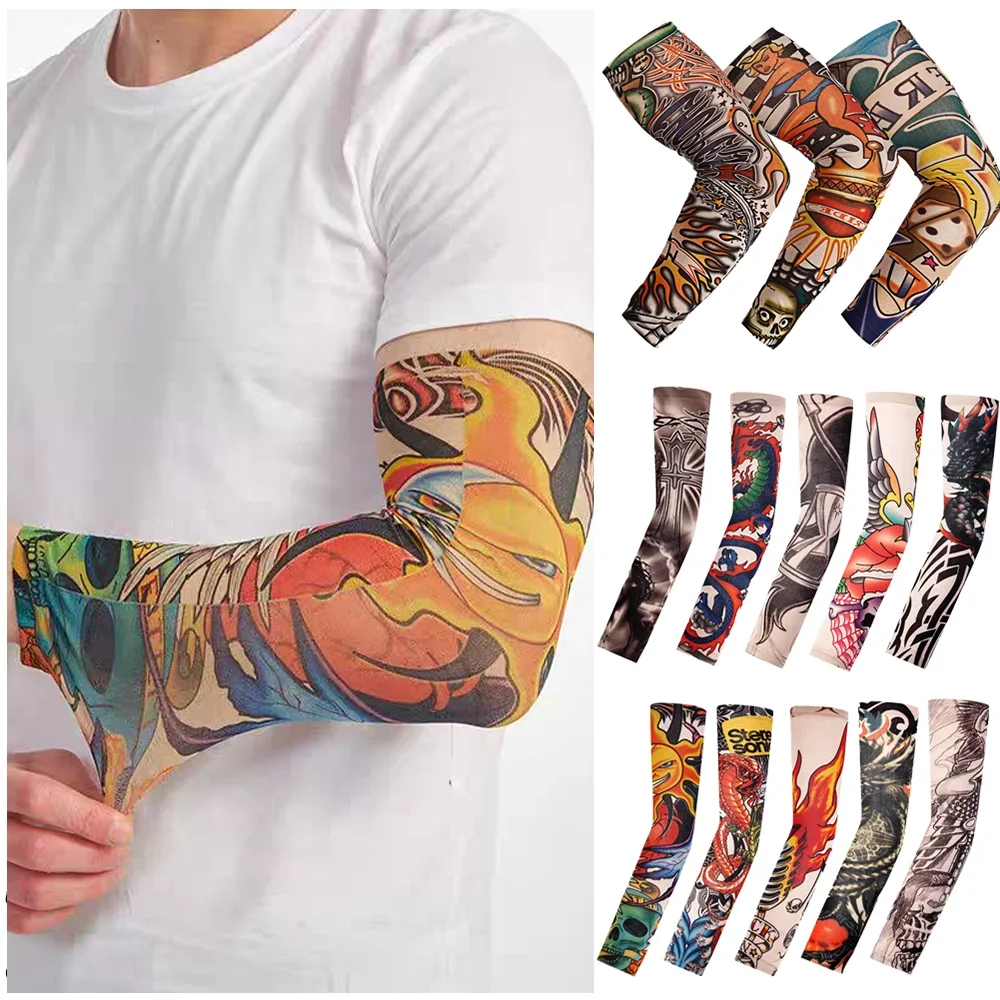 1Pc Seamless Tattoo Sun-Resistant Sleeve Outdoor Cycling Multistyle Nylon Tattoo Sleeve Summer UV Protection Go Fishing Riding