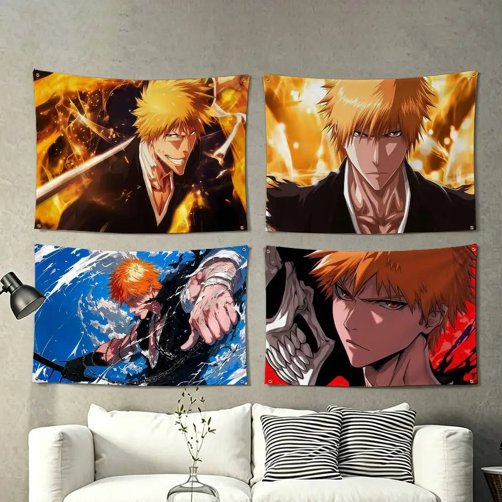 BLEACH K-Kurosaki Ichigo  Flags Wall Hanging Tapestry Outdoor Garage Room Decorative flag Background Blanket
