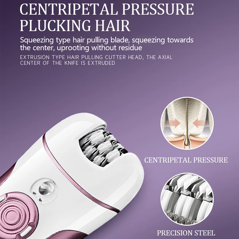 جهاز إزالة الشعر من Kemei مجموعة العناية النسائية أربعة في واحد KM-1307 شفرة إزالة الشعر متعددة في واحد، شفرة إزالة الشعر، مطحنة القدم