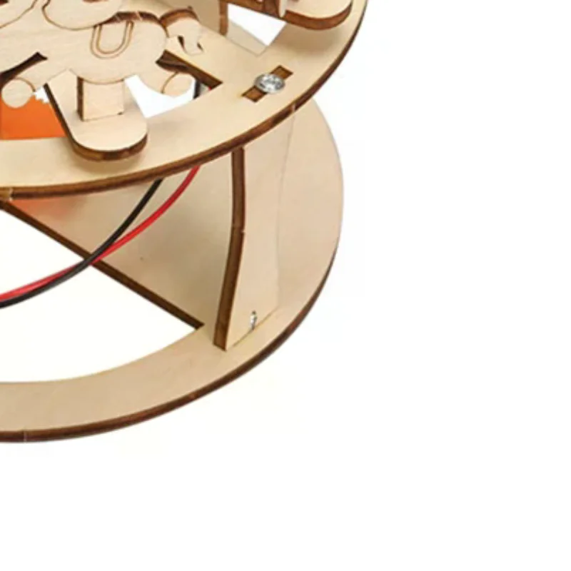 

Wood Merry-go-round Carousel Kits DIY Science Building Projects 3D Wooden Puzzles Assembly Model Set Educational Toys