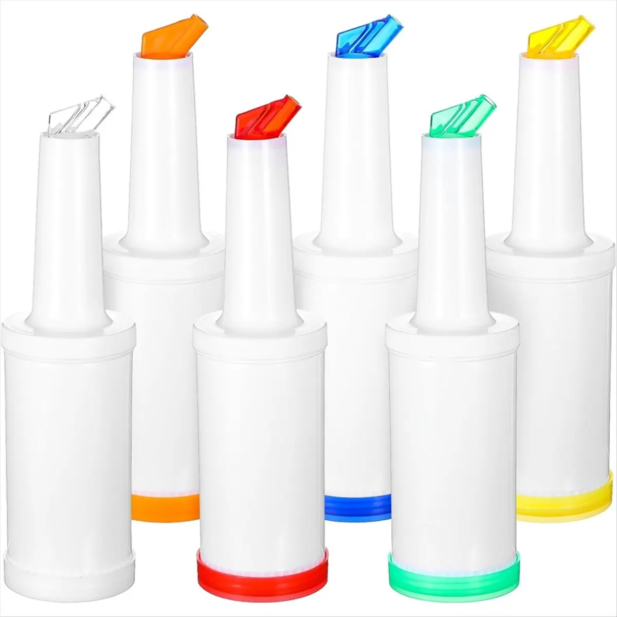 2026 Trend 6-Piece Professional Bar Juice Pour Bottles Set - 0.9 Quart Juice Pourers for Bartending, Store and Pour Containers