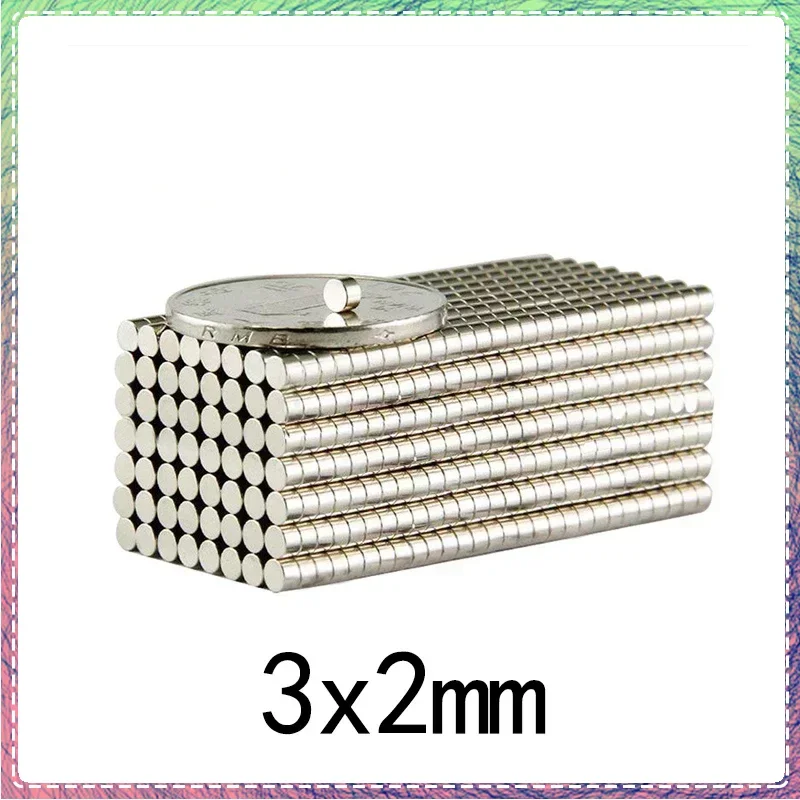 100~3000pcs Search Minor Diameter Magnet Dia 3x 2mm Bulk Small Round Magnets Neodymium  Disc Magnets 3*2 Strong Magnetic