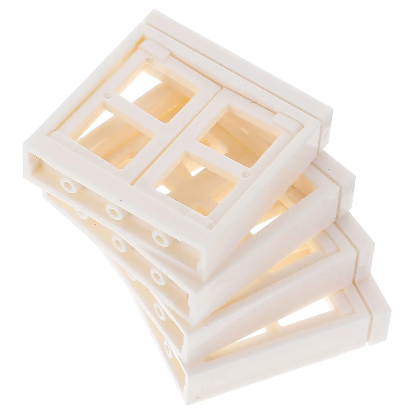 

4 шт. миниатюрных пластиковых окон для кукольного домика, высокореалистичные, неокрашенные аксессуары, декор для миниатюрных окон своими руками, украшение для маленьких домиков