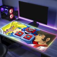 Mouse Desk Pad Gamer keyboard Cartoon Large Game Pad RGB Desktop Setup Non-Slip 900x400 XXL Rubber G_grendizerS Edge locking