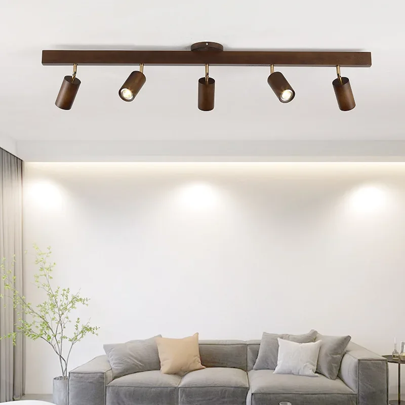 2025 الشمال الجوز الخشب ثريا تركب بالسقف لغرفة المعيشة غرفة الطعام الممر مدخل الممر مصابيح مع الأضواء للجدار Pi #4