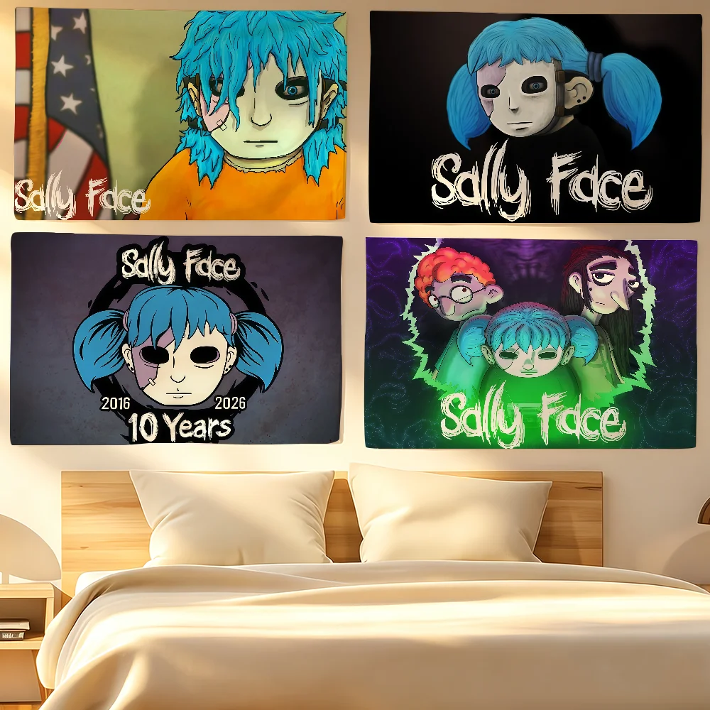 Game Sally Face Flag Tapestries For Classroom Dormitory Camping Picnic Party Cheering Home Indoor Outdoor Decor