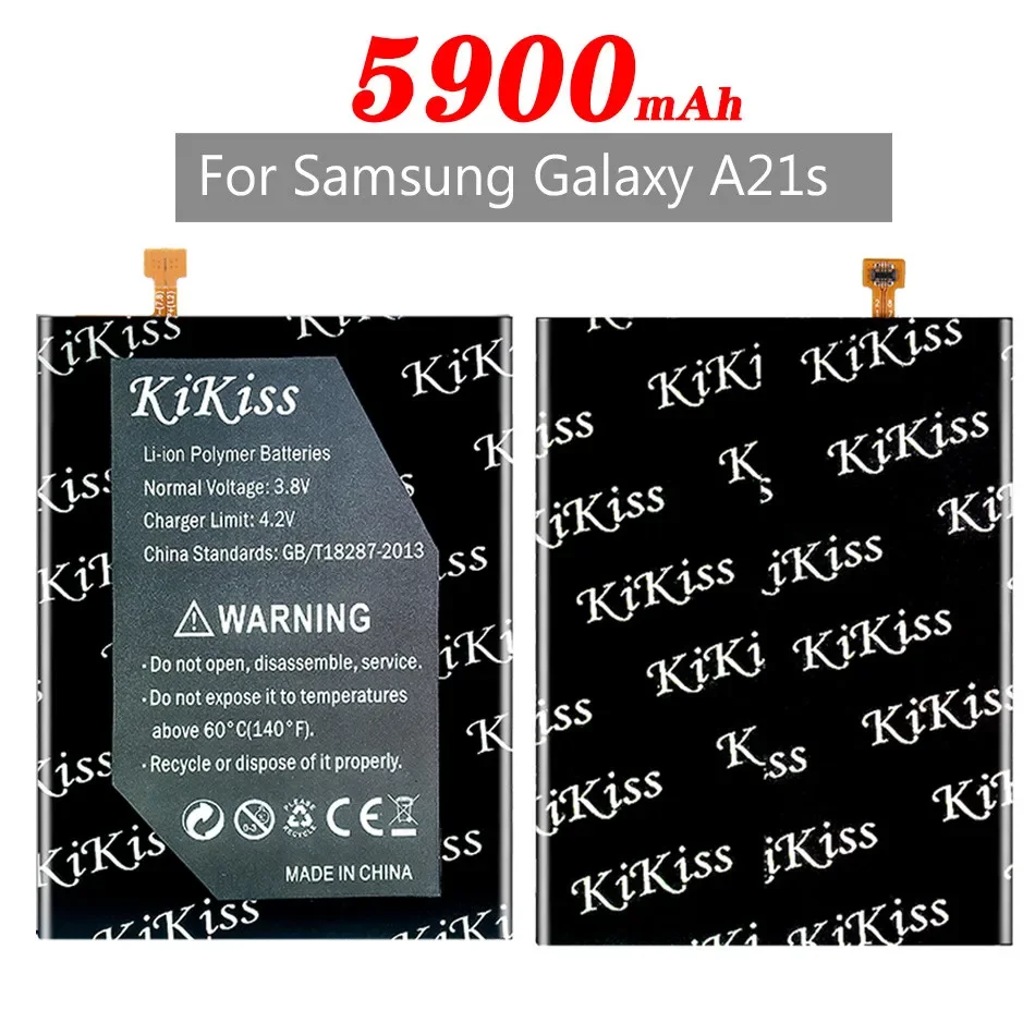 KiKiss New 5900mAh EB-BA217ABY Phone Battery for Samsung Galaxy A21s SM-A217F/A12 SM-A125F Batterij