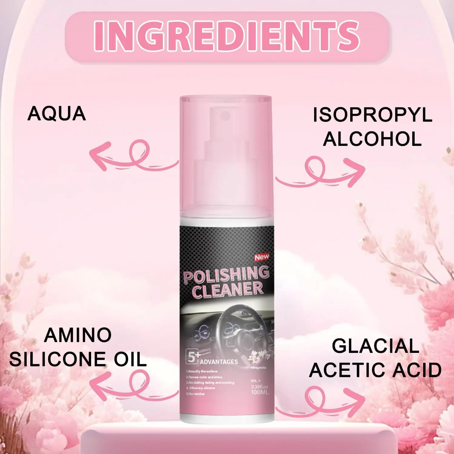 منظف السيارة الداخلي، تلميع السيارة الداخلي، منظف السيارة الداخلي 100 مل، رذاذ التفاصيل الداخلية، منظف السيارة الداخلي بالكامل