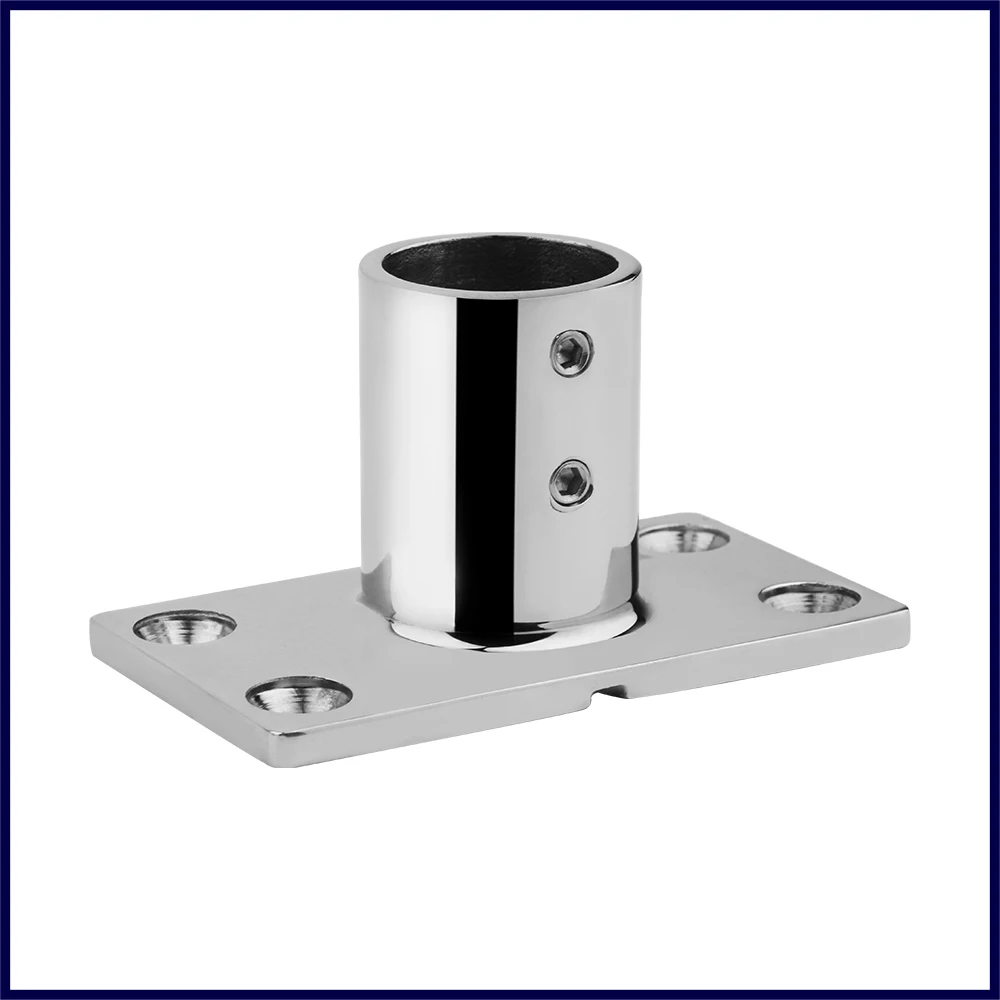 90° Boat 316 Stainless Steel 22/25/30/32mm Handrail Fittings Stanchion Rectangular Base Tube Pipe Base Marine Fitting