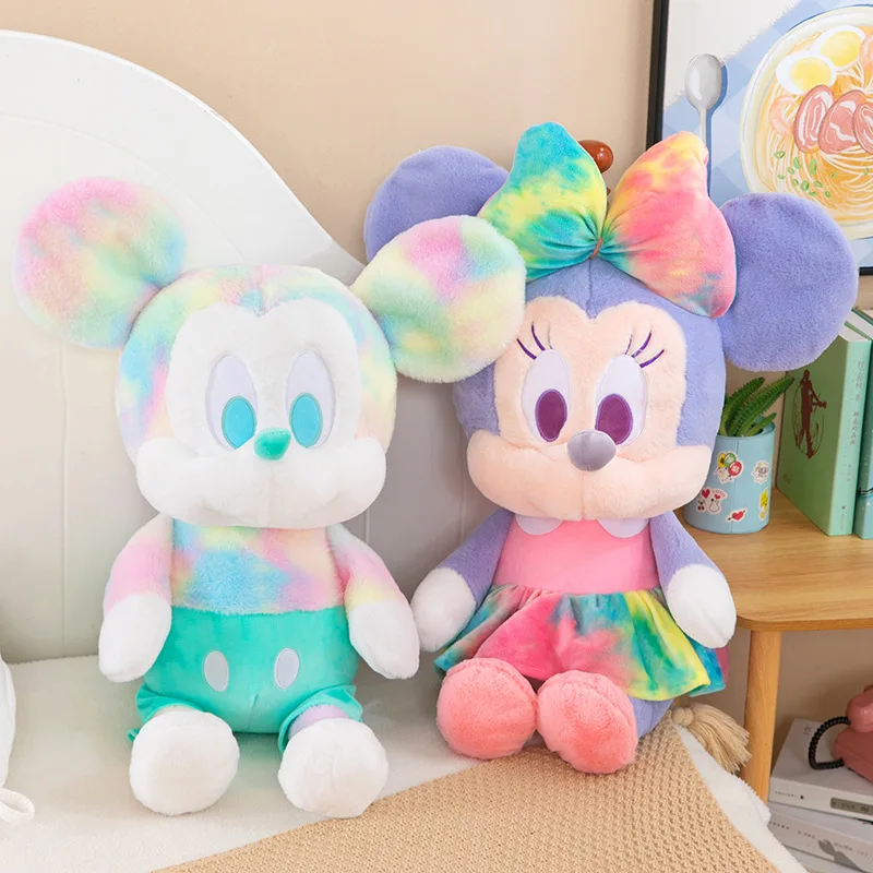 

Disney Kawaii Plush Toy Cute Tie Dye Mickey Mouse Couple Doll Stuffed Animal Kids Birthday Gift for Girls Boyfriend Present Soft