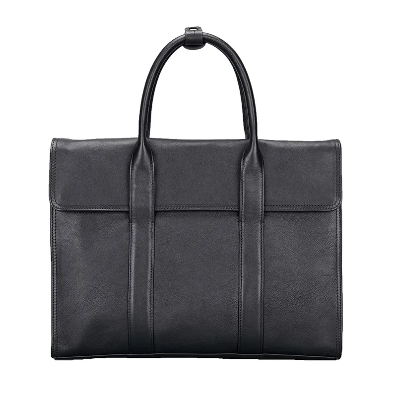 Genuine Leather Briefcase First Layer Cowhide Men Tote Business Bag Luxury Fashion Laptop Bag Large Capacity Handbags