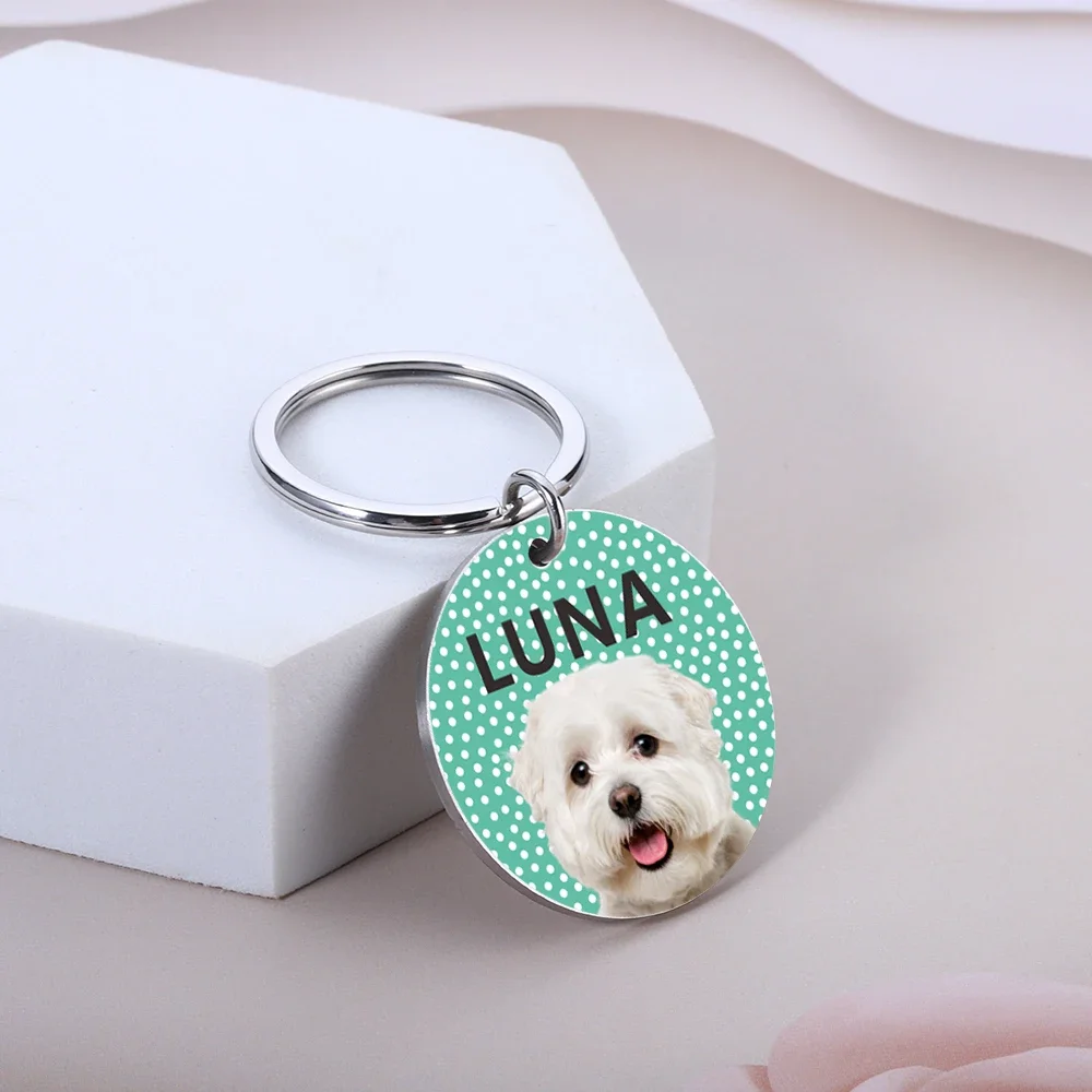 Personalized Photo Anti-lost ID Collar Pet Tag Custom Pet Image Pet ID Collar Dog Cat Name Number for Puppy Kitten Accessories