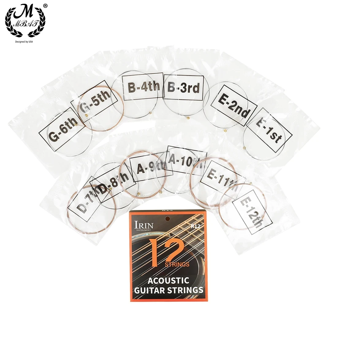 12Pcs Folk Guitar String R12 Acoustic Guitar Strings Hexagonal Alloy Antirust Wire Guitar Accessories