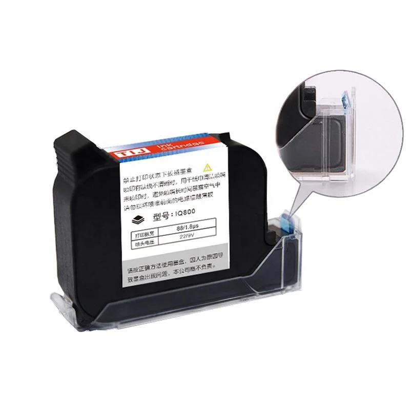 Handheld Inkjet Printer Ink Cartridge IQ800 with High Date Printing Adhesion Black Quick Drying Printer Ink Cartridge