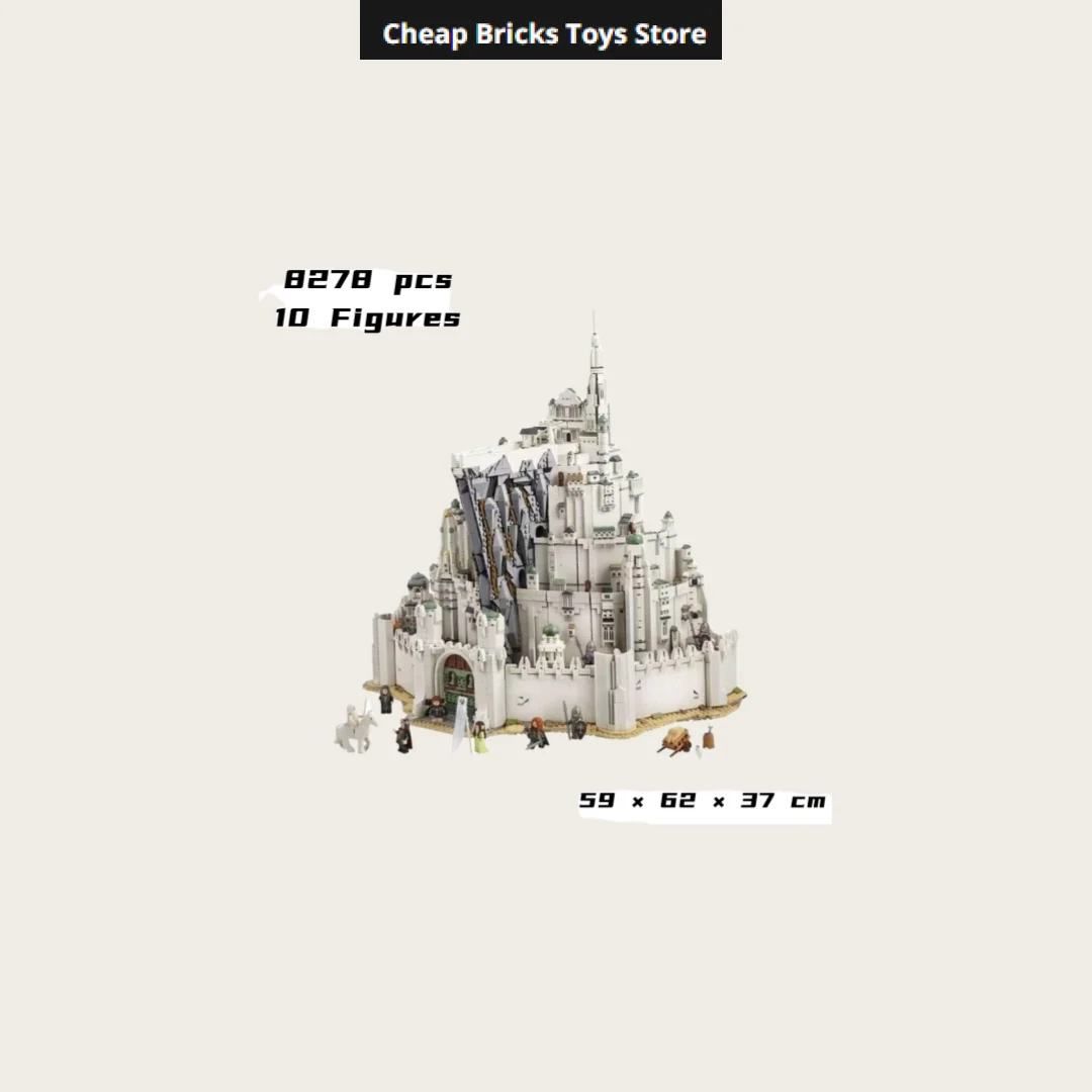 Cheapest 8278pcs Bricks The City Minas Tirith Capital Gifts for Adults Building Blocks Kit Dispaly Model for Home Decor Set view 3
