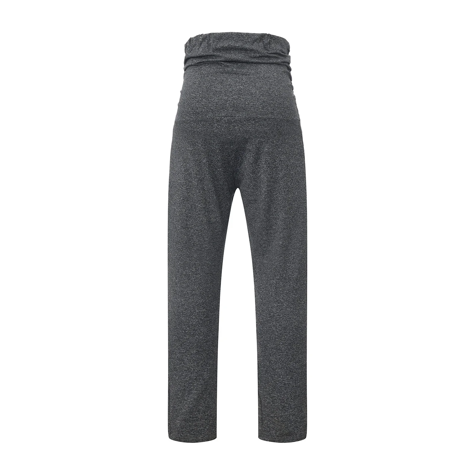 Pregnant Women Pants Trousers Elastic Waistband High-waist Over-the-belly Ruched Maternity Leggings for Yoga Pilates Practice