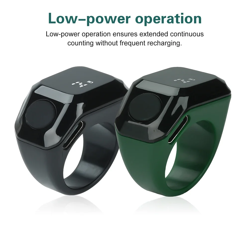 Smart APP Bluetooth Digital Display Counter Ring Wearable Time Reminder Tasbih Zikr Portable Counting Electronic Device