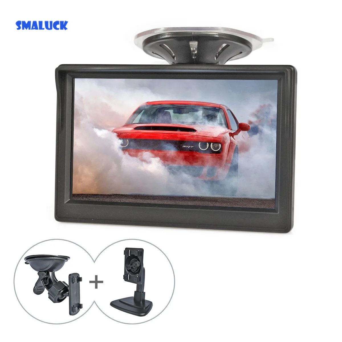 

SMALUCK 5 Inch Car Monitor TFT LCD HD Digital 800*480 Screen 2 Way Video Input For Reverse Rear View Camera DVD VCD