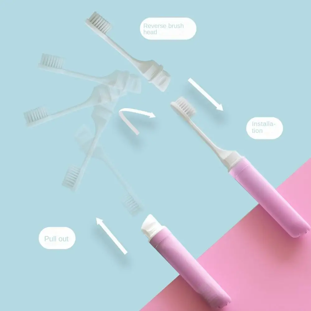 5pcs Portable Folding Toothbrush Lightweight Mini Outdoor Tooth Brush convenient Plastic Soft Bristle Toothbrush