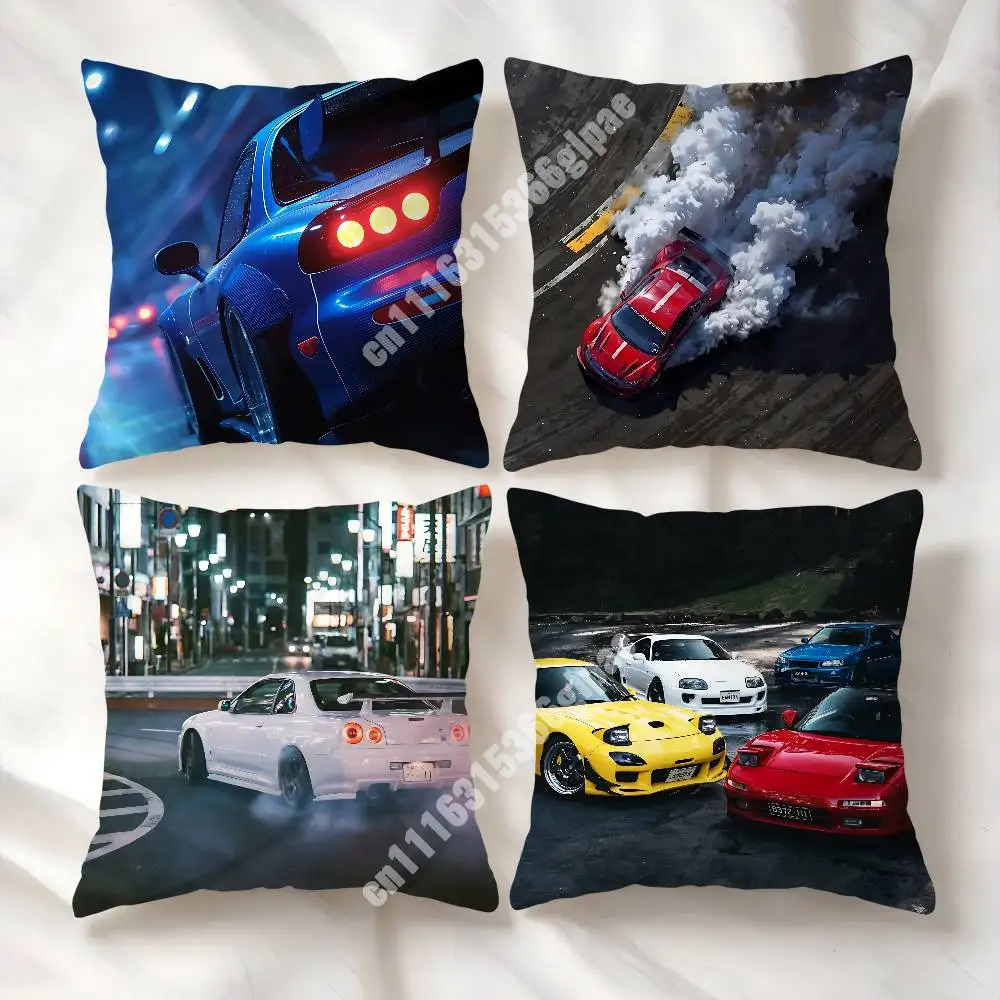 T-Tokyo Drift JDM Auto Racing Car Printed Pillow Cover Sofa Couch Student Apartment Homestay Leisure Area