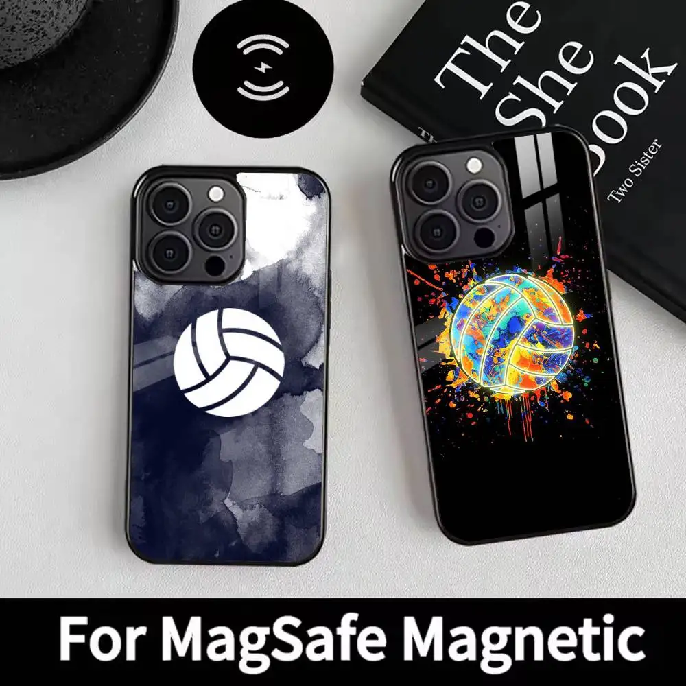 

Volleyball Painted Phone Case For iPhone 17,16,15,14,13,12,Plus,Pro,Max for Magsafe Magnetic Wireless Charging