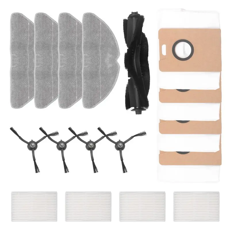 

Запчасти ABRW для TP-Link Tapo RV30 Max / RV30 Max Plus / RV20 Max / RV20 Max Plus: боковая щетка, HEPA-фильтр, салфетки для уборки, мешки для сбора пыли