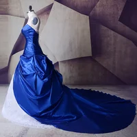 Vintage Royal Blue And White Wedding Gowns Dresses 2024 Sweetheart Lace Up Vestidos De Noiva Plus Size Sexy Long Bridal Dresses - Image 3