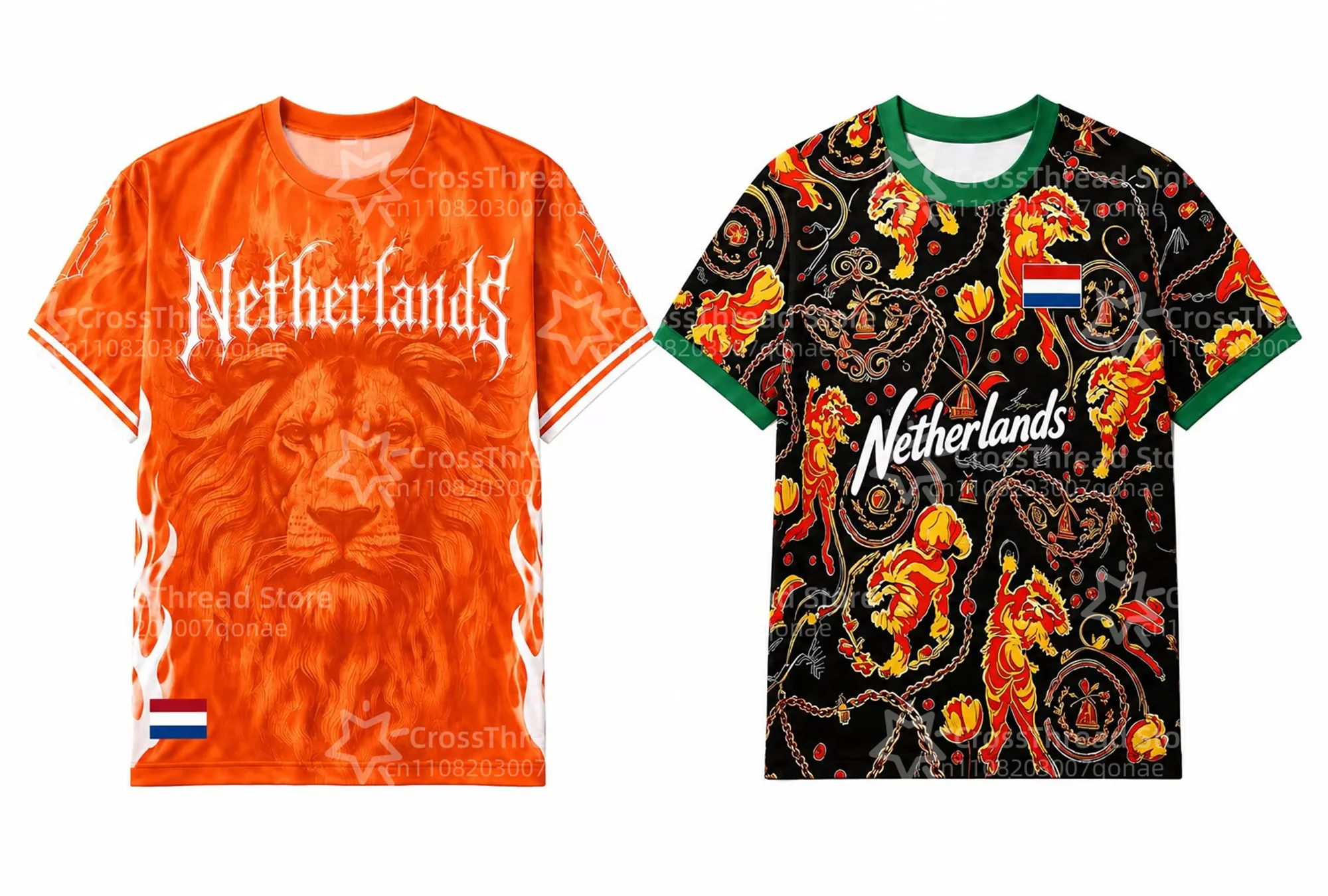 2026 New NETHERLANDS Dutch Lion Graphic Print Casual Sports Fans Tee Soccer Jersey Breathable Football T-shirt