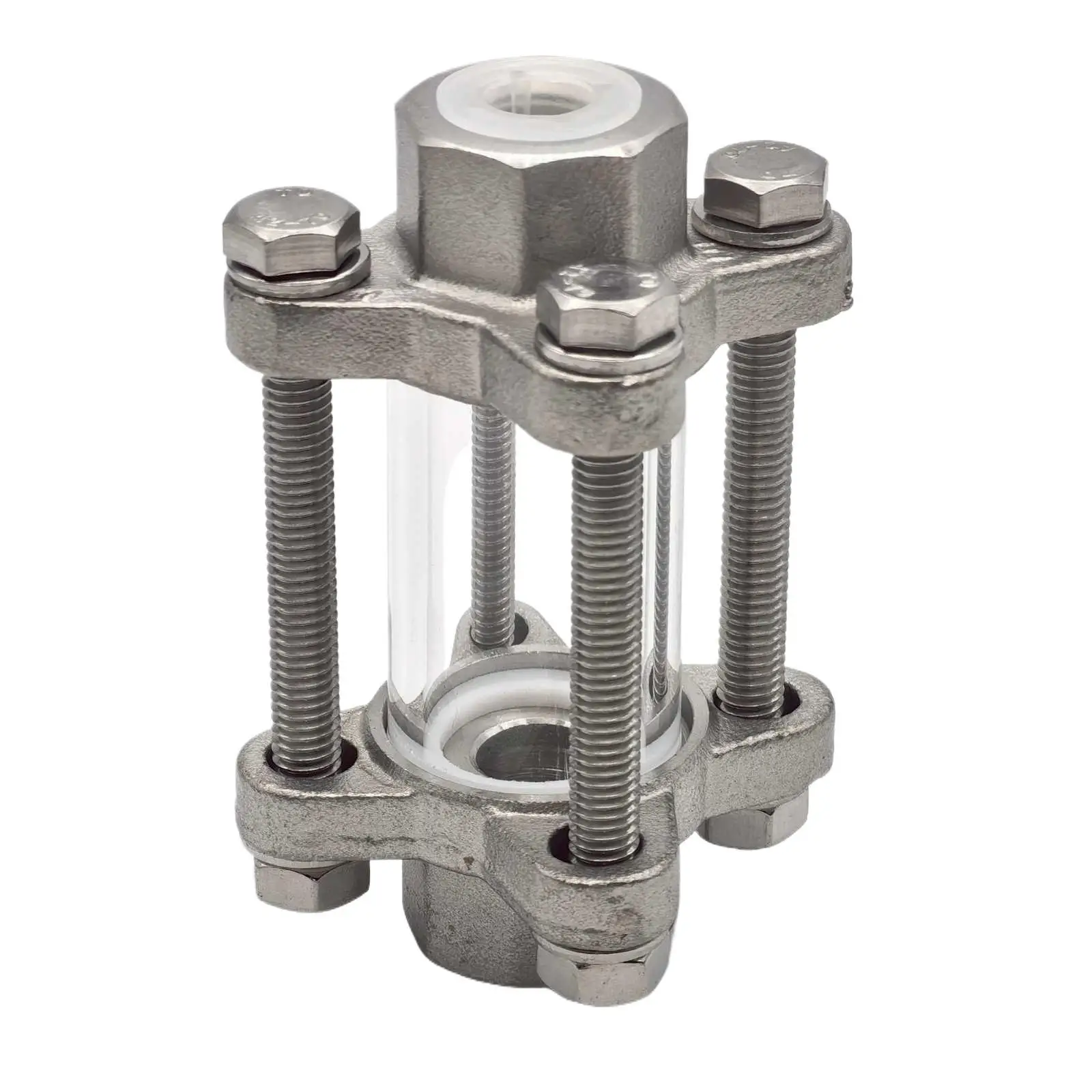 1/4 "3/8" BSPT DN8 DN10 PN6 أنثى 304 الفولاذ المقاوم للصدأ تدفق البصر الزجاج عرض مؤشر الديوبتر