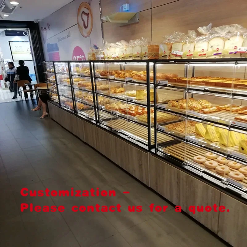 custom.Bakery Store Display Stand Retail Store Bakery Display Table Effective Storefront Decoration