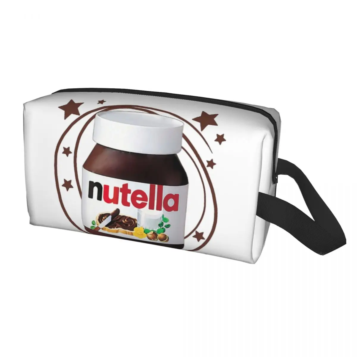 Custom Nutella Swirls Toiletry Bag for Women Cosmetic Makeup Organizer Lady Beauty Storage Dopp Kit Box